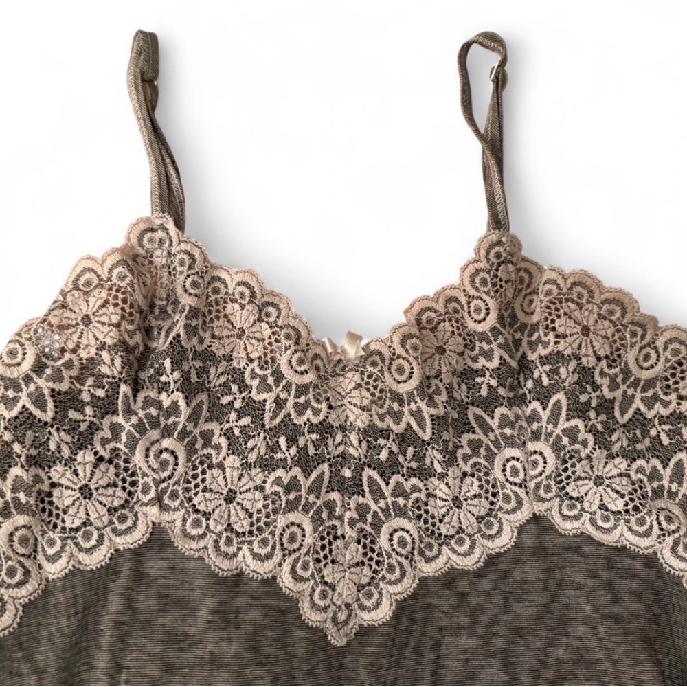 Lace-Trim Cami Dress in Taupe and Blush